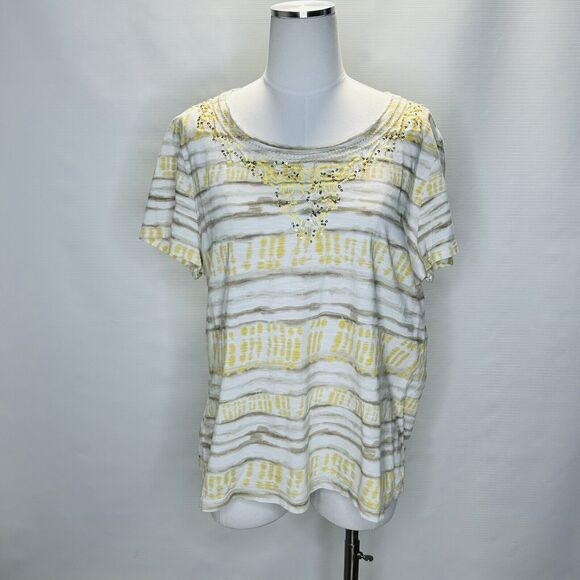 Chico’s Top Size 3 (XL) Lot Of 2 Cotton T Shirts Multicolor Boho Everyday Casual - Picture 4 of 10